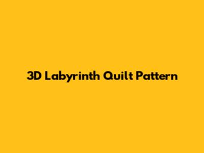 3D Labyrinth Quilt Pattern