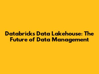 Databricks Data Lakehouse: The Future of Data Management