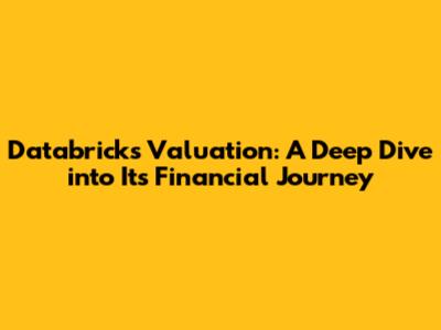 Databricks Valuation: A Deep Dive into Its Financial Journey