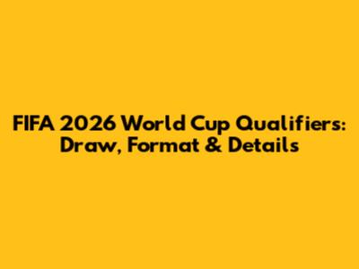 FIFA 2026 World Cup Qualifiers: Draw, Format & Details