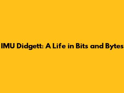 IMU Didgett: A Life in Bits and Bytes
