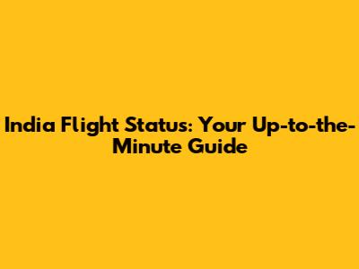 India Flight Status: Your Up-to-the-Minute Guide