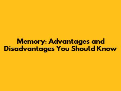 Memory: Advantages and Disadvantages You Should Know