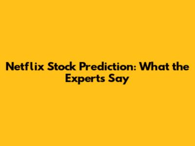 Netflix Stock Prediction: What the Experts Say