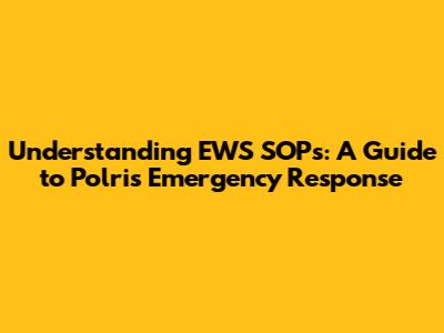 Understanding EWS SOPs: A Guide to Polri's Emergency Response