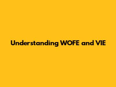 Understanding WOFE and VIE