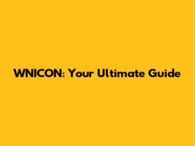 WNICON: Your Ultimate Guide